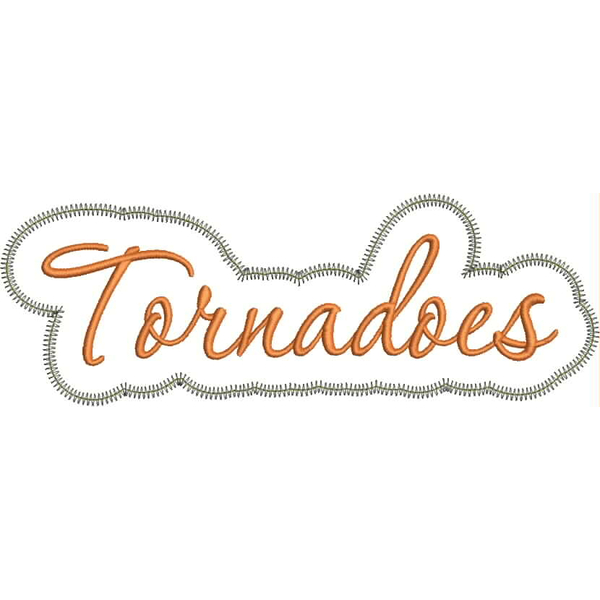 Tornadoes Applique Script Zig Zag Snap Shot