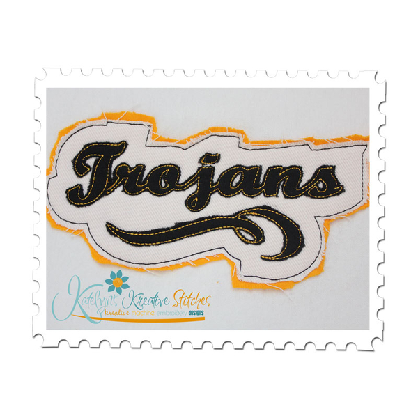 Trojans Distressed Applique