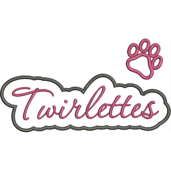 Twirlettes Applique Script Satin Snap Shot