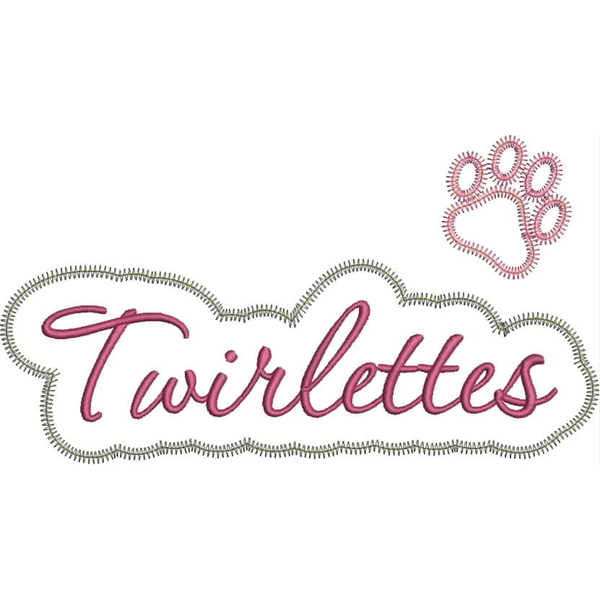 Twirlettes Applique Script Zig Zag Snap Shot