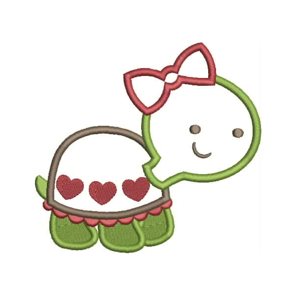 Valentine Turtle Applique Snap Shot