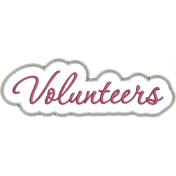 Volunteers Applique Script Zig Zag Snap Shot
