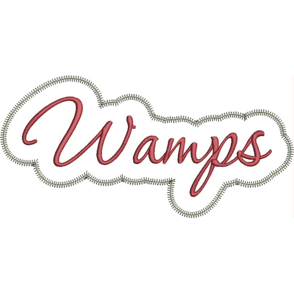 Wamps Applique Script Zig Zag Snap Shot