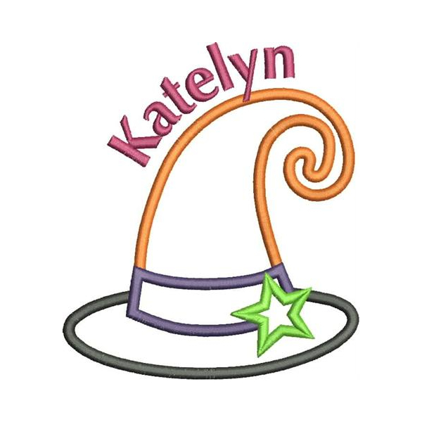 Witch Hat Applique Snap Shot (Name not included)