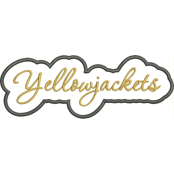 Yellowjackets Applique Script Satin Snap Shot