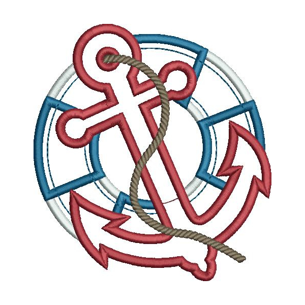 Anchor and Life Preserver Applique Snap Shot