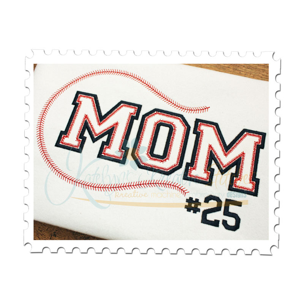 Baseball MOM Applique (Numbers not included)