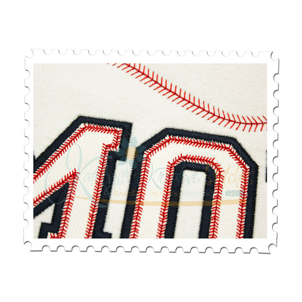 Baseball MOM Applique Close Up