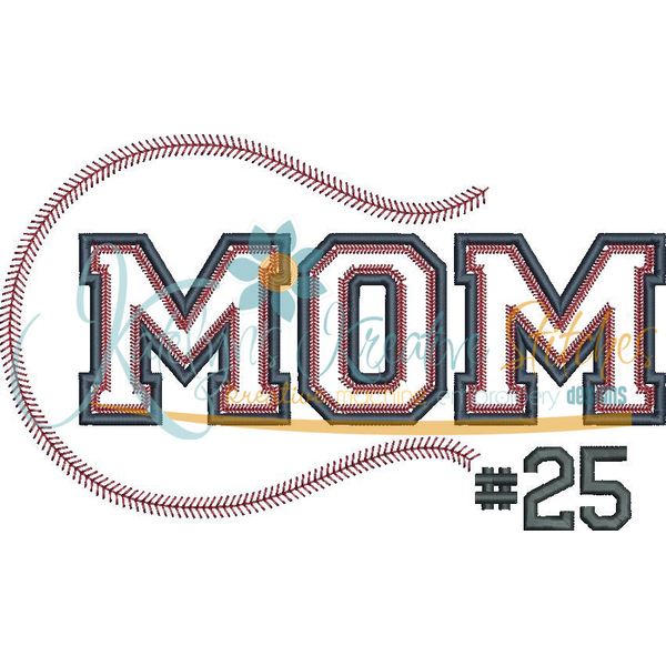 Baseball MOM Applique Snap Shot