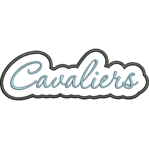 Cavaliers Applique Script Satin Snap Shot