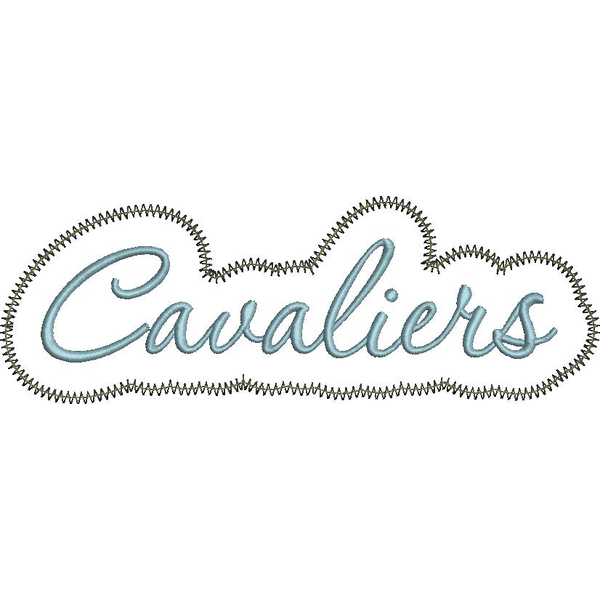 Cavaliers Applique Script Zig Zag Snap Shot