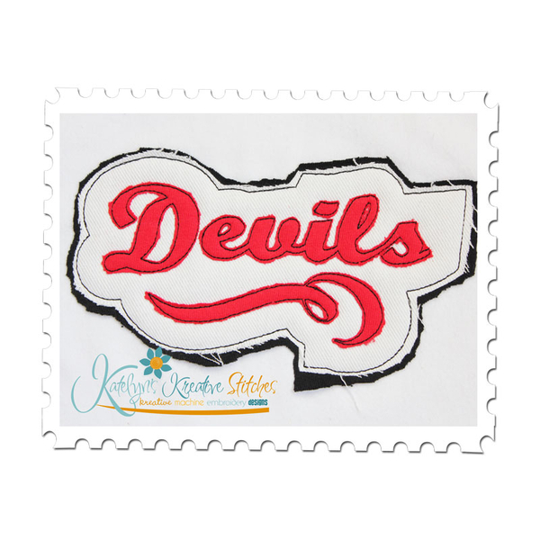 Devils Distressed Applique