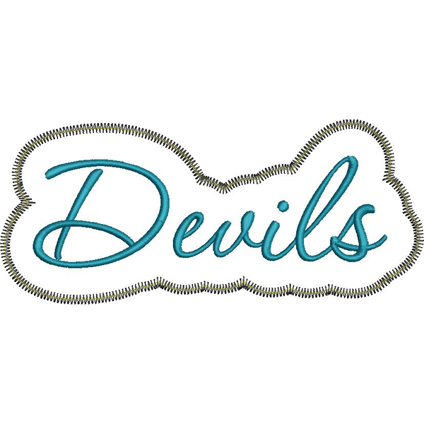 Devils Applique Script Zig Zag Snap Shot