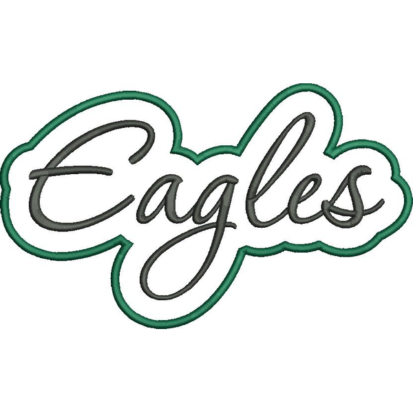 Eagles Applique Script Satin Snap Shot
