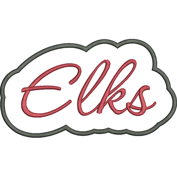 Elks Applique Script Satin Stitch Snap Shot