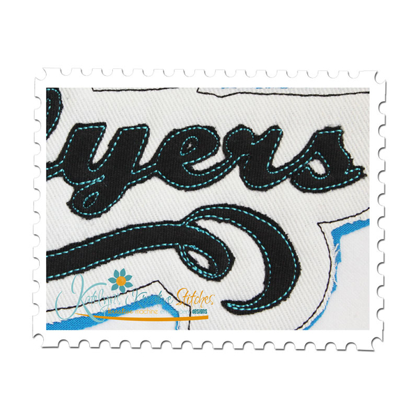 Flyers Distressed Applique Close Up