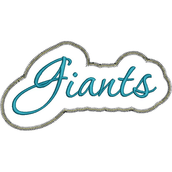 Giants Applique Script Zig Zag Snap Shot