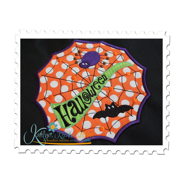 Halloween Web Applique (Shown with Stitched Eyes)