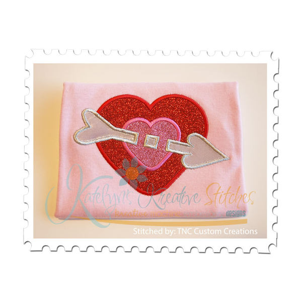 Heart Target Applique sampled by TNC Custom Creations