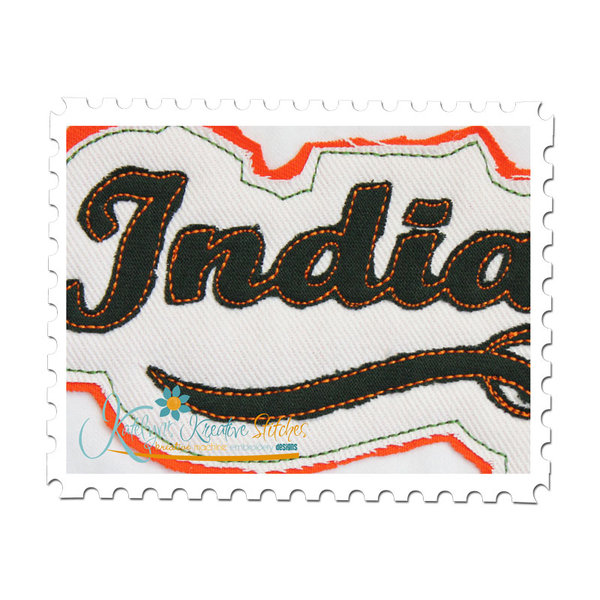 Indians Distressed Applique Close Up