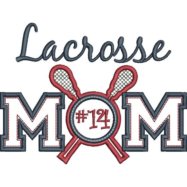 Lacross MOM Applique Snap Shot  (Numbers not included)