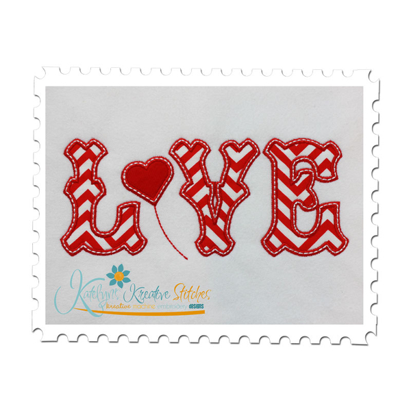 Love Applique Text with Heart