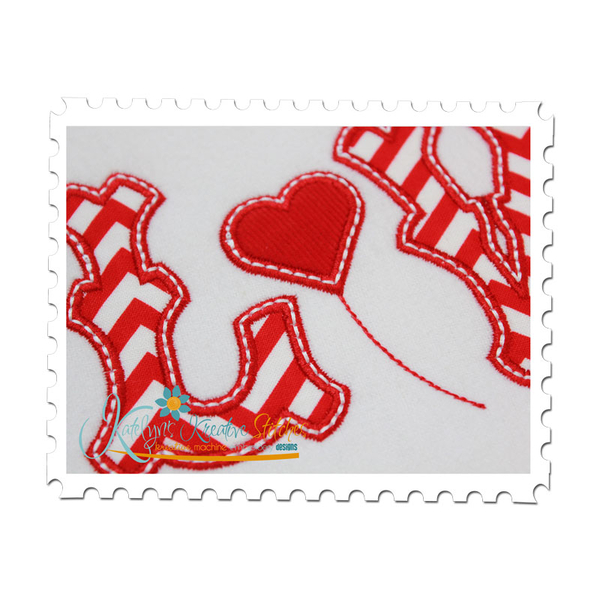 Love Applique Text with Heart Close Up