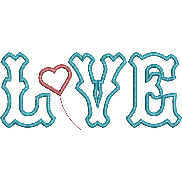 Love Applique Text with Heart Snap Shot