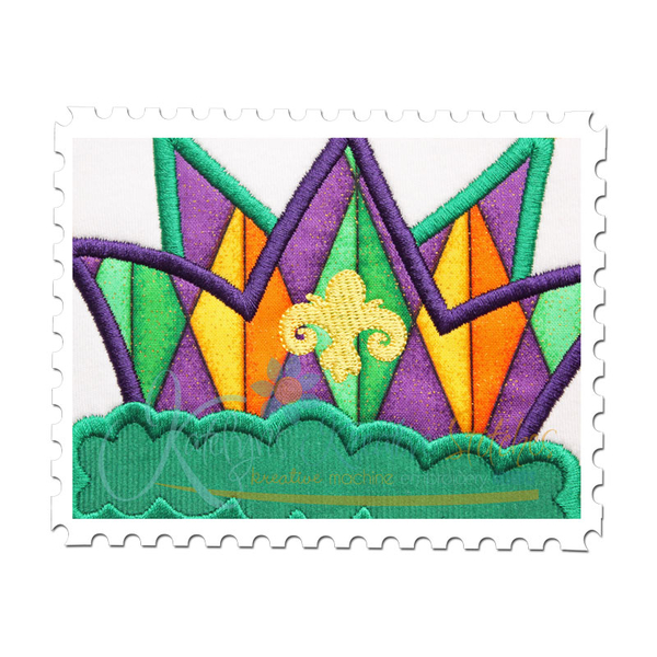 Mardi Gras Crown Applique Close Up
