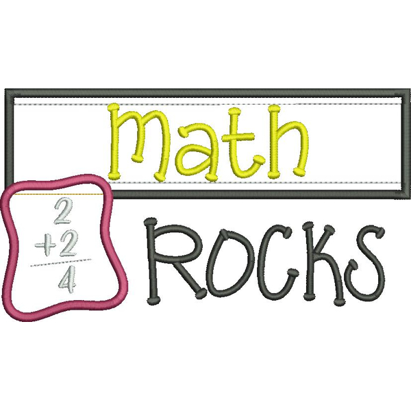 Math Rocks Chalkboard Applique Snap Shot