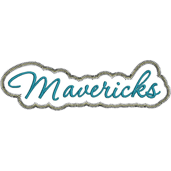 Mavericks Applique Script Zig Zag Snap Shot