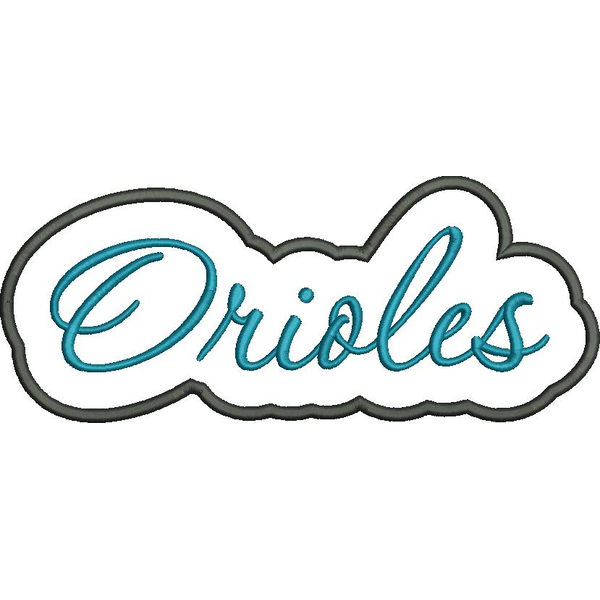 Orioles Applique Script Satin Snap Shot