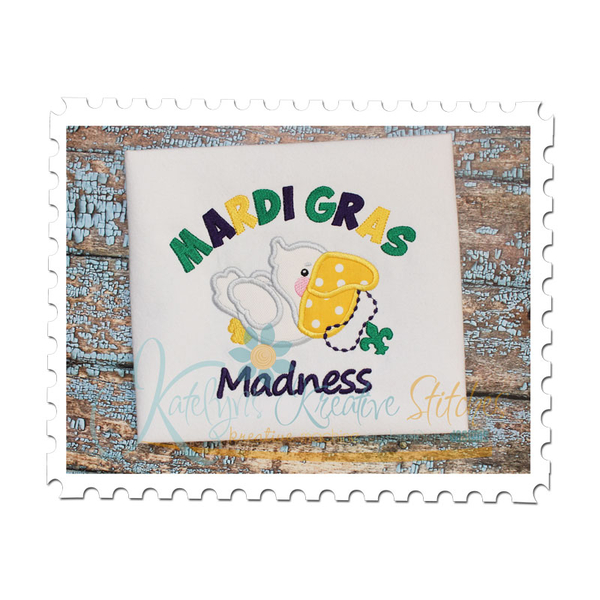 Mardi Gras Pelican Applique