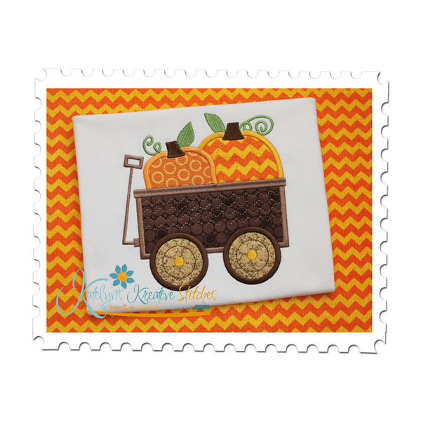 Pumpkin Patch Wagon Applique