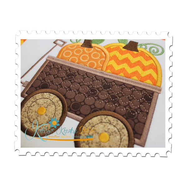 Pumpkin Patch Applique Close Up