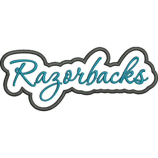Razorbacks Applique Script Satin Snap Shot