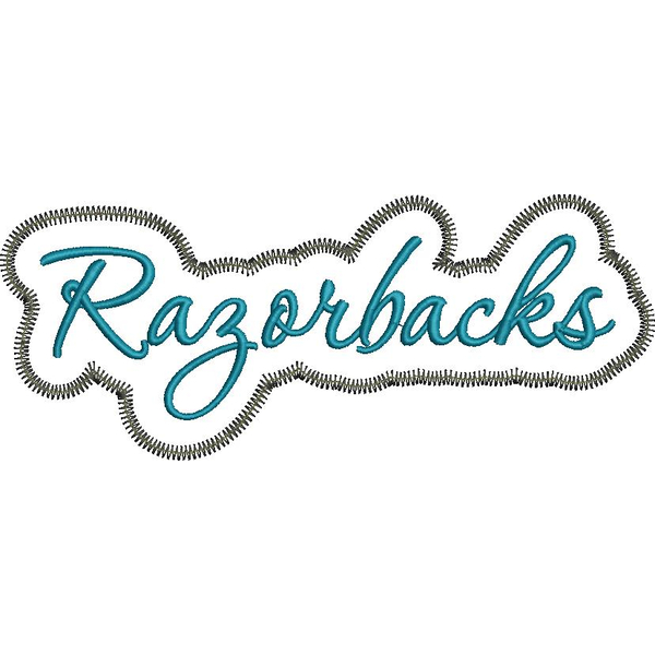 Razorbacks Applique Script Zig Zag Snap Shot