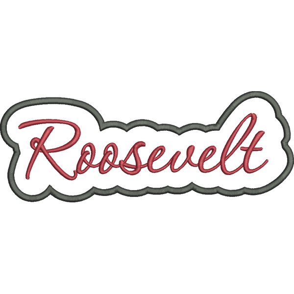 Roosevelt Applique Script Satin Stitch Snap Shot