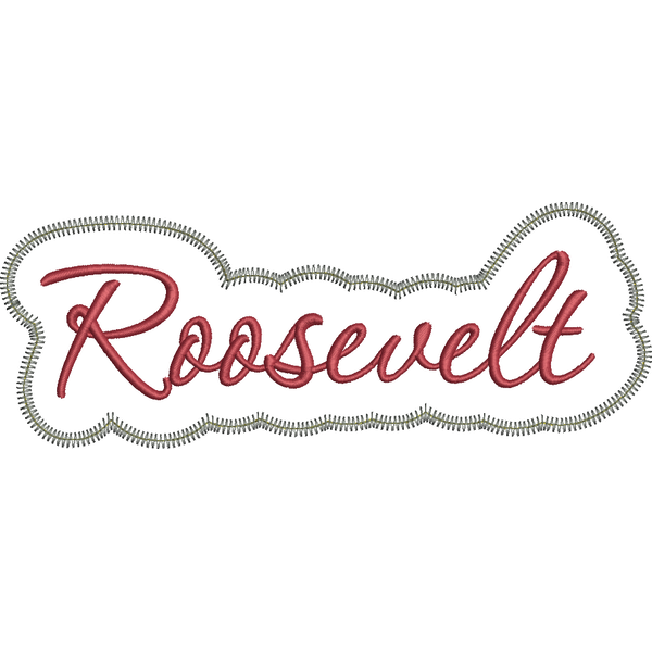 Roosevelt Applique Script Zig Zag Snap Shot