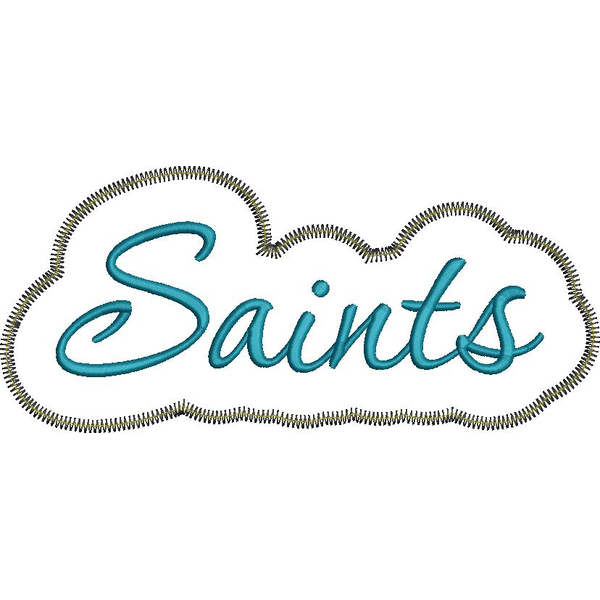 Saints Applique Script Zig Zag Snap Shot