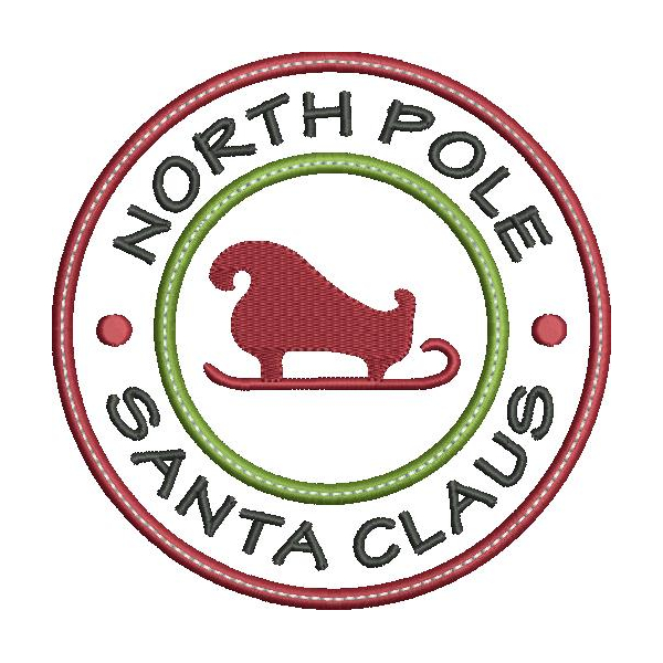 Santa Claus Circle Applique Snap Shot