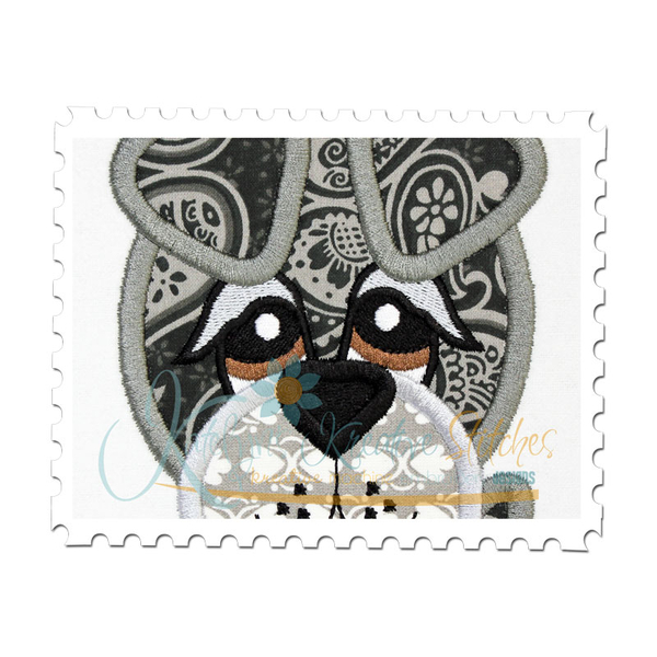 Schnauzer Applique Close Up