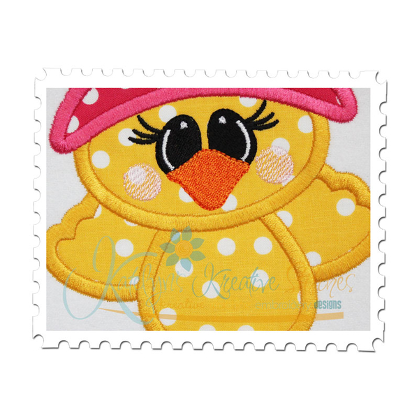 Spring Chick Applique Close Up