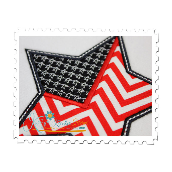Star Flag Applique Close Up
