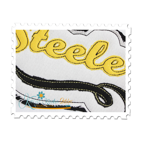 Steelers Distressed Applique Close Up