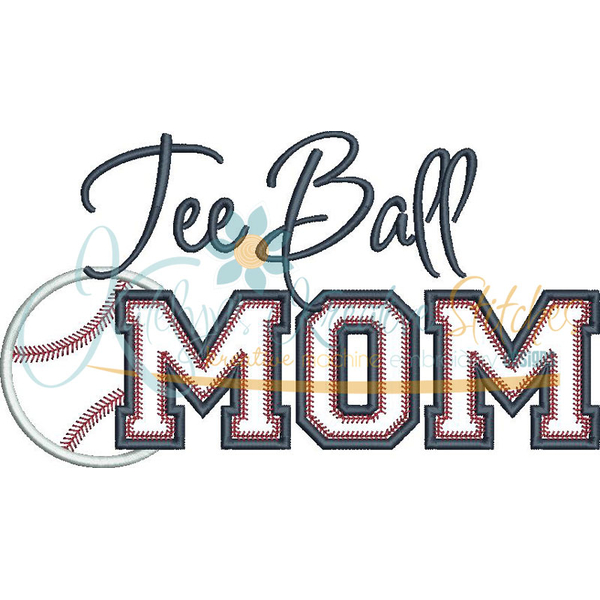 Tee Ball MOM Applique Snap Shot