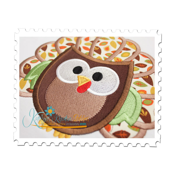 Thanksgiving Hoot Applique Close Up