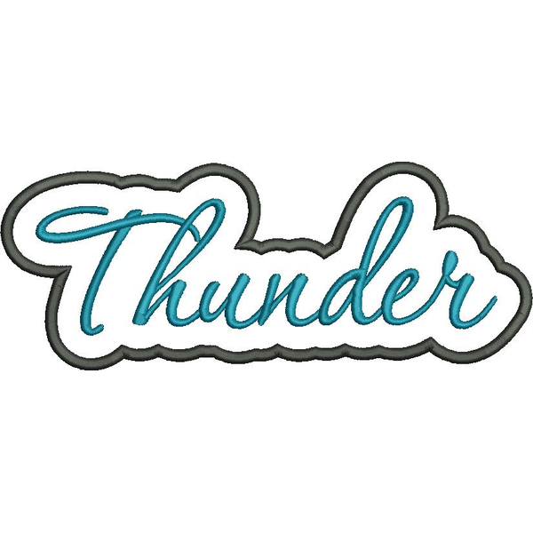 Thunder Applique Script Satin Snap Shot