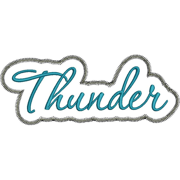 Thunder Applique Script Zig Zag Snap Shot