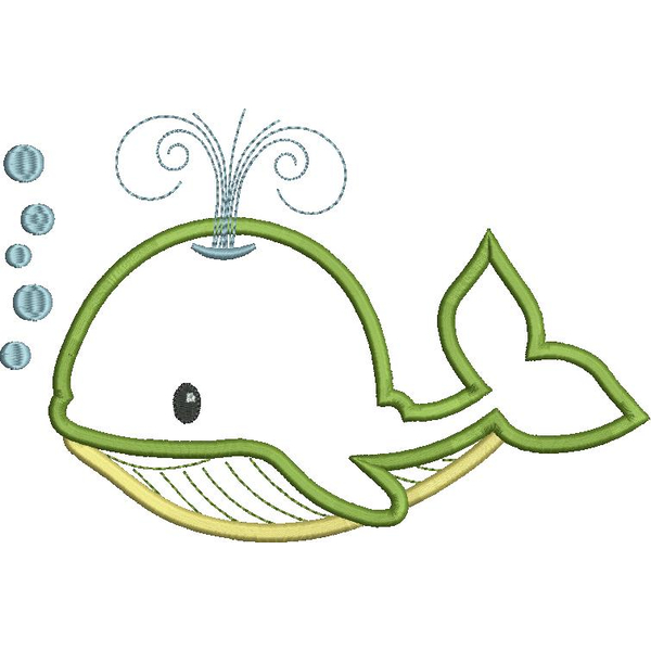 Whale Applique Snap Shot